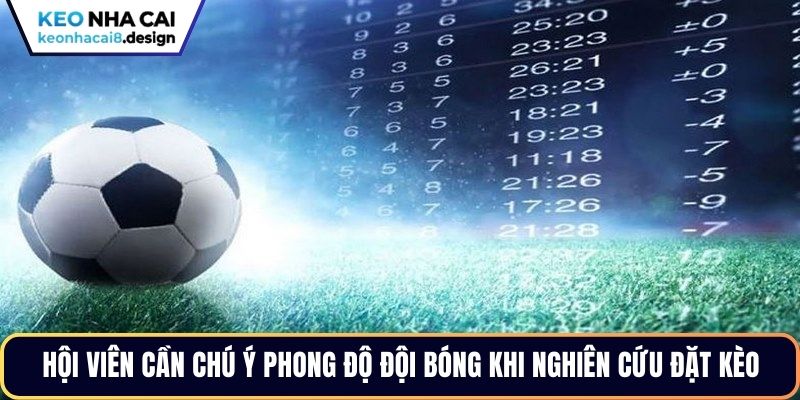 Hội viên cần chú ý phong độ đội bóng khi nghiên cứu đặt kèo